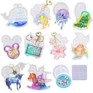 12個セット シリコンモールド シェイカーモールド シャカシャカ レジン 型