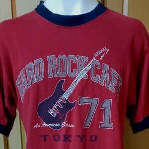 ハードロックカフェ半袖TシャツM　レッド　TOKYO　エレキギタープリント　HARD ROCK CAFE　71　