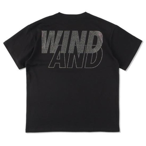 L WIND AND SEA (RHINE STONE) S/S T-SHIRT Black ウィンダンシー ラインストーン Tシャツ ブラック