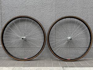 ■「Shimano 600EX SFQR ボスフリー 5/6s(OLD126mm)」 ×「ARAYA BLACK ANODIZED 700C リム」ヴィンテージ前後ホイールセット ■