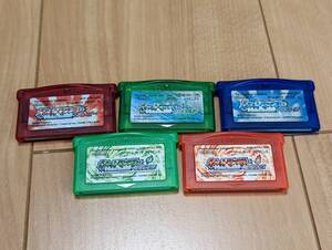 ゲームボーイアドバンス ポケットモンスター エメラルド サファイア ルビー リーフグリーン ファイアレッド 5個セット 動作確認済
