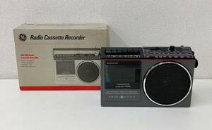 ☆【General Electric ラジカセ 3-5233B】ビンテージ /AM/FM Stereo Radio /Cassette Recorder /A48067