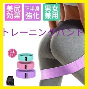 【大特価】トレーニング エクササイズ バンド 美尻 トレーニング ダイエット 強度別三本セット