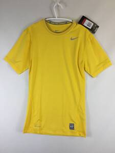 タグ付き NIKE PRO COMBAT ナイキプロコンバット 半袖 インナーコンプレッションTシャツ イエロー Lサイズ