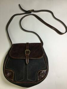 DAKOTA dakota made in Japan leather & cloth shoulder bag 