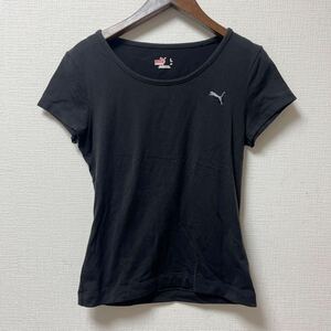 PUMA Puma short sleeves T-shirt training wear lady's L size black black 