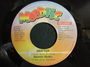 Dennis Walks ： Drifter 7'' / 45s (( Early Reggae レゲエ )) (( 落札5点で送料無料