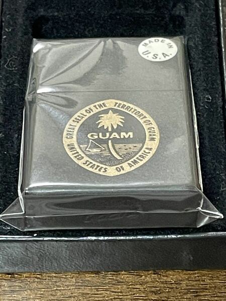 zippo 底面斜体 ロゴ グアム 筆記体 ブラック 年代物 1989年製 TERRITORY OF GUAM AMERICA BLACK 希少刻印 デットストック ケース 保証書