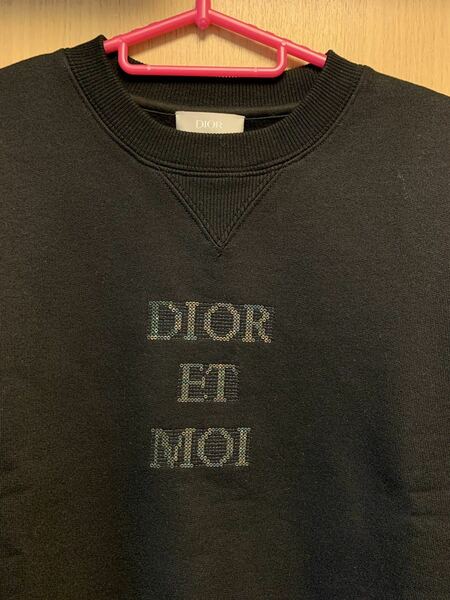 正規 19SS DIOR ディオール KIM JONES キムジョーンズ DIOR ET MOI スパンコール スウェット シャツ 黒 XS 933J601B0531