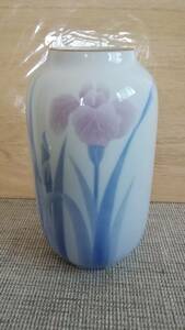 220811　深川製磁 花瓶 ピンク色の花 官窯染付 花入れ 花器 富士山　付属品無　