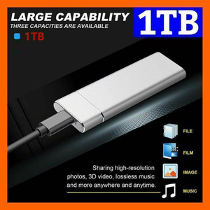 1TB 外付けSSD ドライブ USB3.1 SSD外付け ポータブル ソリッド外付けソリッドデ Type-C SSD 耐衝撃 PC/Mac/Windows/XBox適用 シルバー
