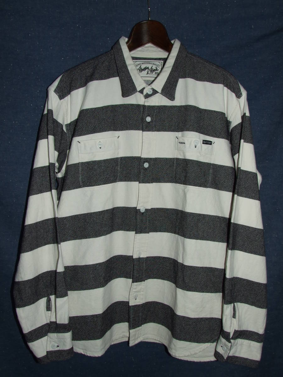 超可爱の vintage 囚人服 ショート丈 ボーダー 黒白 プリズナーシャツ