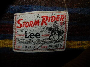 真紺 最初期 ストームライダー Lee 101LJ 50's ビンテージ オリジナル (検 リーバイス LEVIS 501XX 507XX S506XX 大戦 506XXE WW2 T-BACK s