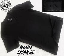 新品★アルマーニ★セクシーな ブラック Tシャツ★ピーマコットン 100%★スリム Vネック★ペルー製 黒 XL★A/X ARMANI☆579_画像1