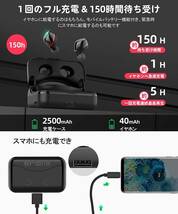 新品 イヤホン Bluetooth 5.1対応 HiFi IPX6 防水 6時間持久 LEDディスプレイ Siri対応 ワイヤレス イヤホン 自動ペアリング 送料無料_画像4