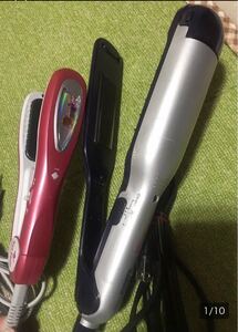 コイズミ マイナスイオン ヘアアイロン SetMate★National スチーム ストレートアイロン 2点セット 中古動作OK