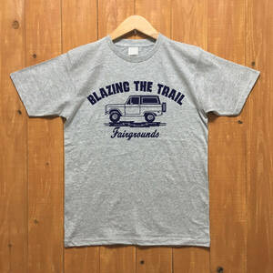 ■BLAZING THE TRAIL Tシャツ■Mサイズ（グレーxネイビー）アメリカ　アメ車　フォード ブロンコ　ア－リ－ブロンコ　FORD　BRONCO