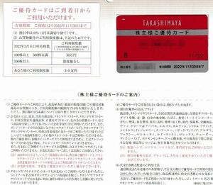 高島屋 株主優待カード 10%割引 利用限度額30万円 　男女名義あり