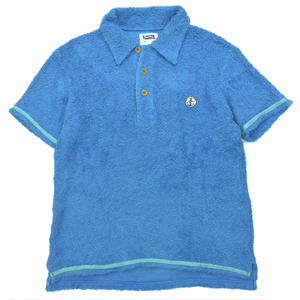 PHERROW'S フェローズ 日本製 BAKA-PILE バカパイル サーフ ポロシャツ 半袖 毛長 パイル素材 ブルー size.L(40)