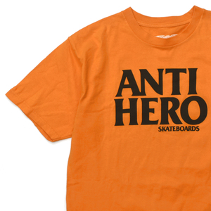 状態良好 ANTIHERO アンタイヒーロー ロゴ プリント Tシャツ オレンジ size.M SFジャイアンツカラー アンチヒーロー スケート