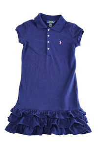 Used Kids 00s POLO Ralph Lauren Moss Syotch Dress Size 6 -years old corresponding old clothes 
