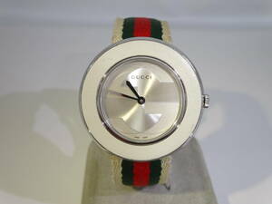 ☆ GUCCI グッチ 129.4 SS QZ 約15.0～15.5㎝位 革ベルト 中古AB～B ☆