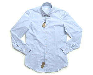 新品 100HANDS 40 M ハンドレッドハンズ ドレスシャツ 長袖シャツ サックスブルー 綿 コットン100% 国内正規品 定価6.4万