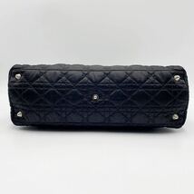 1円 超美品●Christian Dior クリスチャンディオール●カナージュ●キルティング●シルバー金具●ロゴ●トートバッグ ハンドバッグ●黒_画像6