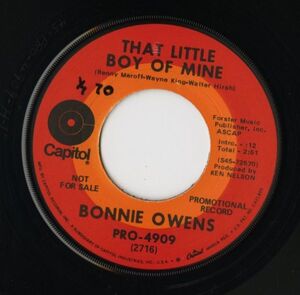 【ロック 7インチ】Bonnie Owens - That Little Boy Of Mine / Philadelphia Lawyer [Capitol Records PRO-4909]