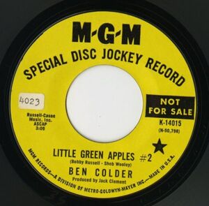 【ロック 7インチ】Ben Colder - Little Green Apples #2 / It's Such A Pretty World Tonight [MGM Records K-14015]