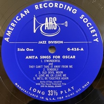 ●即決VOCAL LP Anita O'day / Anita Sings for Oscar jv2941 米盤、Ars盤 Rvg刻 アニタ・オデイ Mgv8259 Sings the Most の同内容_画像1