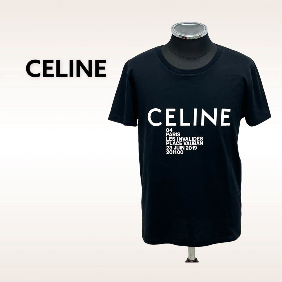 CELINE セリーヌ 》ロゴ プリント ルーズ Tシャツ S エクリュ-