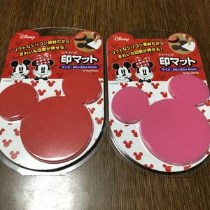 Shachihata Seal Mats Mat Disney Red &amp; Pink Set Mickey Mouse Minnie Mouse