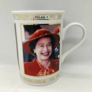 国内発送 2002年 エリザベス2世在位５０周年　ゴールデンジュビリー記念マグカップ　英国ロイヤル D22