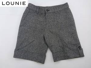 美品 ルーニィ(LOUNIE) ★ルーニー★黒ツイード　クロップドパンツ　38　M相当