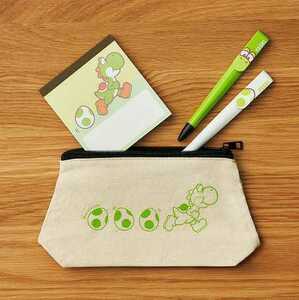 【非売品】マイニンテンドー ヨッシー スタンド メモ ボールペン キャンバス ポーチ 文房具 任天堂 MY NINTENDO YOSSY PEN POUCH