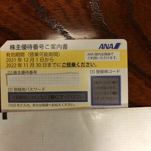 ANA株主優待 2枚 使用期限11月30日 送料無料