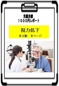 視力低下　光線治療１1００円レポート　「視力低下」　Ｂ５版８ページ　コウケントー　光線治療器 