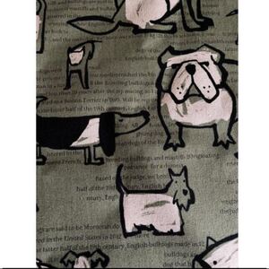 ◇綿麻キャンバス 生地幅×50cm 犬 英字