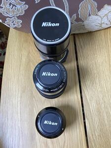 ★ニコン Nikon NIKKOR-Q Auto 1:3.5 f=135mm ＆Zoom-NIKKOR・C Auto 80-200mm F4.5 望遠＆NIKKOR-H Auto 1:4.5 f=300mm 動作未確認★0804