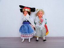 ☆ドイツ/民族衣装のヴィンテージドール２体セット/女の子/チロル人形☆約16.0cm☆_画像1