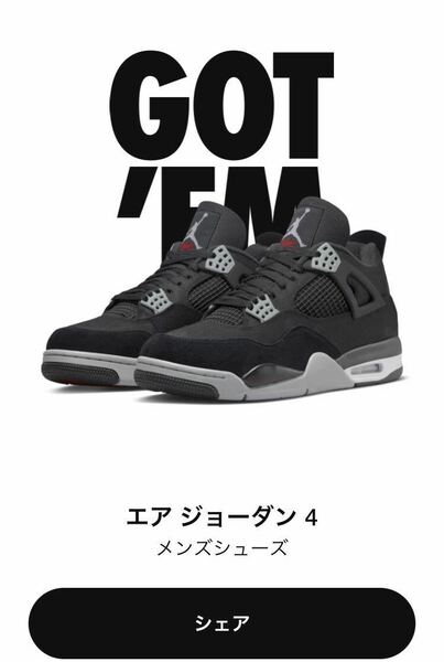 NIKE AIR JORDAN 4Black and Light Steel