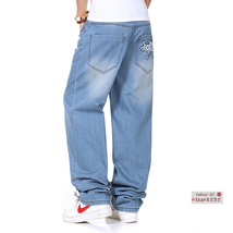 新品★ジーンズ メンズ バギーパンツ ゆったり デニムパンツ ワークパンツ スケートボードパンツ W34_画像3
