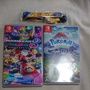 マリオカート8デラックス+pokemon LEGENDS アルセウス(ネックストラップ付き)