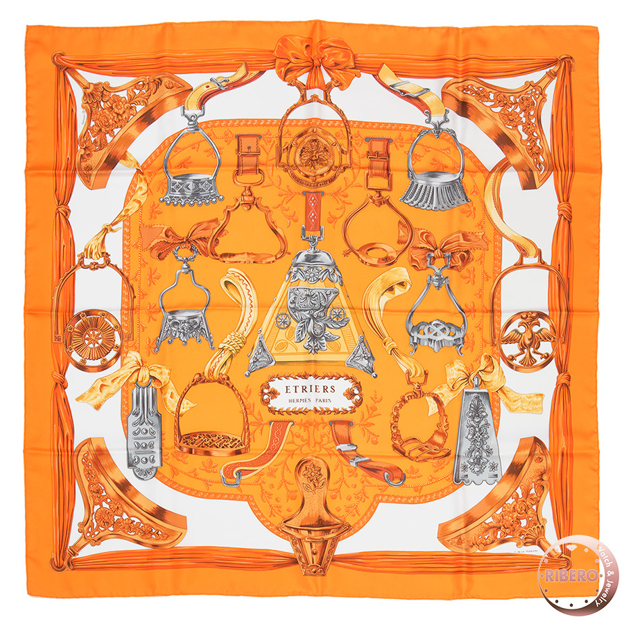 HERMES エルメス スカーフ カレ90 ETRIERS aq6838