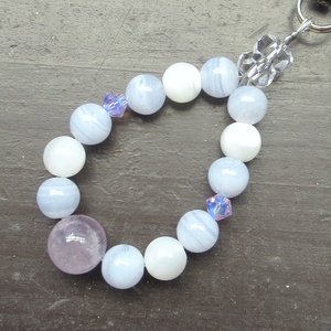  lavender amethyst x blue race x mother ob pearl strap natural stone Power Stone 