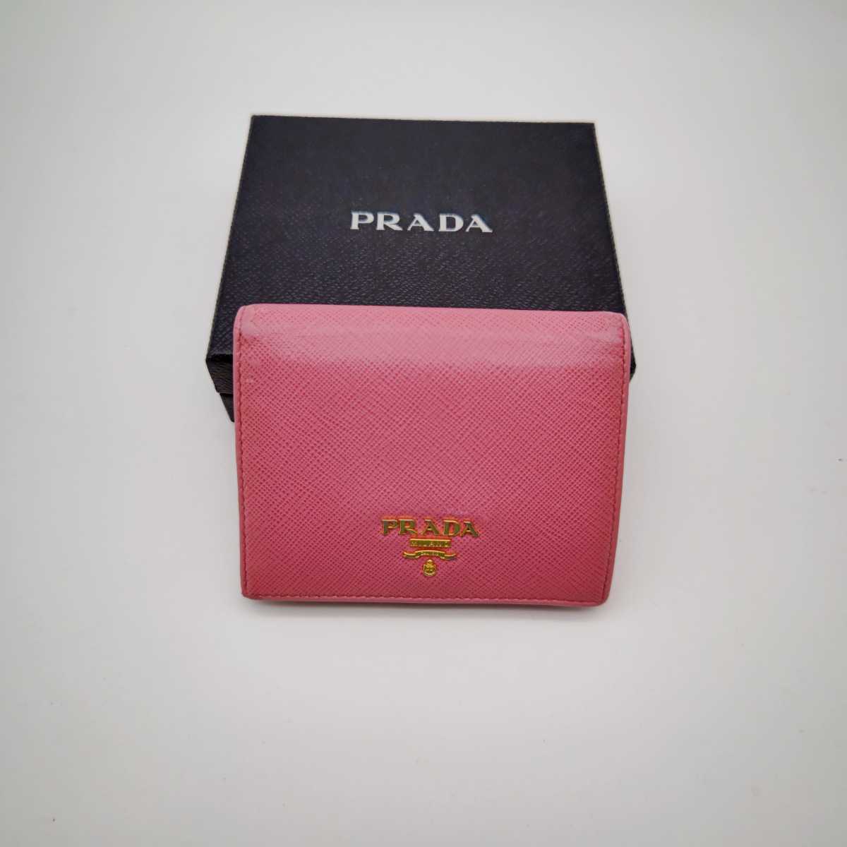 国内在庫有り PRADA プラダ 新品未使用 ピンク 財布 折り財布