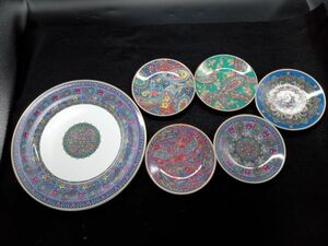 絵皿　6枚セット　飾り皿　引出物　インテリア　置物 (22_402_5)