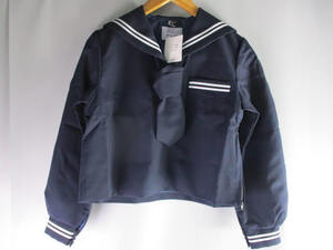 ◆セーラー服 制服 上衣 サイズ160A 須坂東高校◆未使用品 富士ヨット学生服 YACHT 白2本線 上着 冬物 長袖 女子 中学 高校♪H-150622