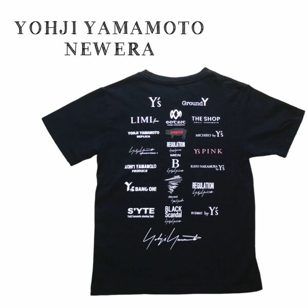 送料無料　大人気　ヨウジヤマモト　NEWERA ニューエラ　半袖Tシャツ　100周年コラボ　ブラック　黒　Mサイズ